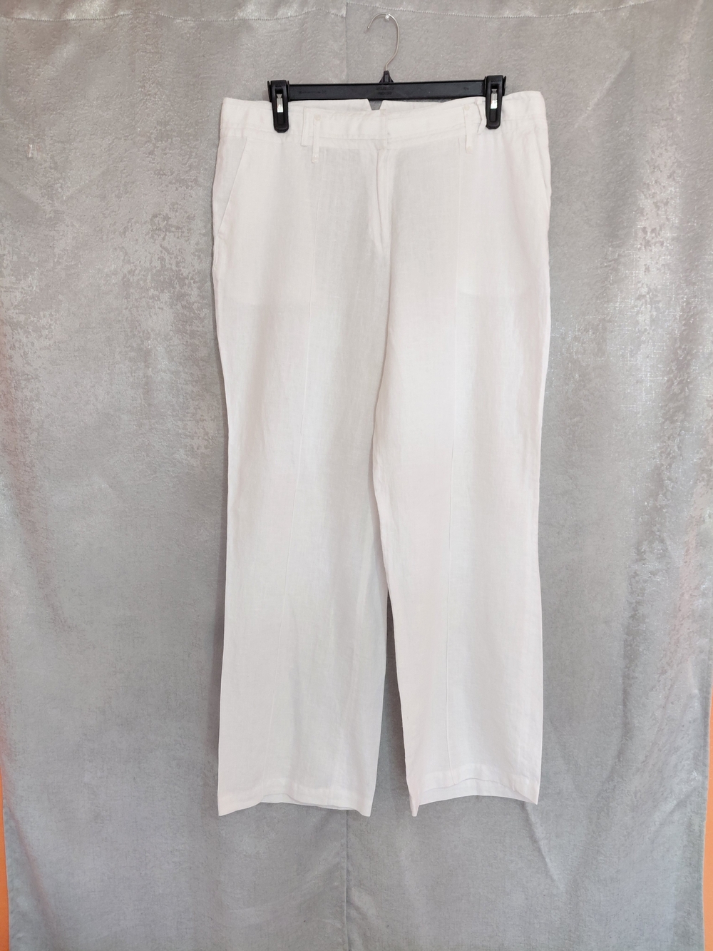 Lino USA Luxe Women's Plus Sz 1x White 100% Linen Wide Leg Pants Beach Coastal